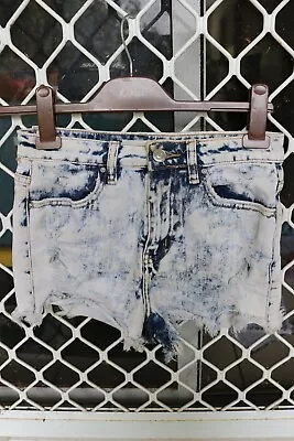  Size 8 S Small Supre Denim Blue Ripped Shorts • $6.44