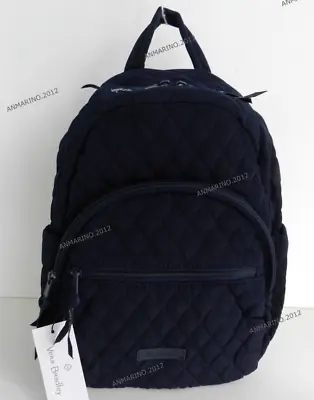 Vera Bradley Essential Compact Backpack SMALL Microfiber Backpack Classic Navy • $44.99