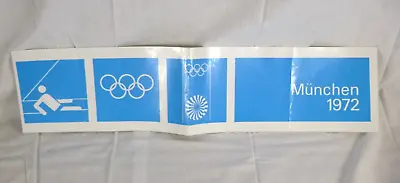 Official Vtg 1972 Munich Olympics Signage Sticker Sailing Pictogram 26.5 X6.25  • $59