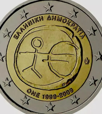 Greece 🇬🇷 Coin 2€ Euro 2009 Commemorative UEM EMU New UNC From Roll • £6.49