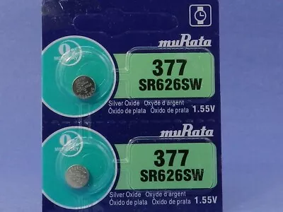 Murata 377  SR626SW Watch Battery 2Pcs • $1.89