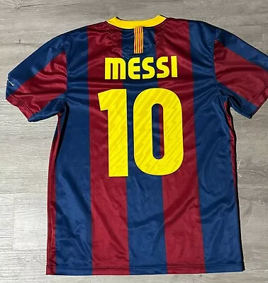 Rare Lionel Messi Barcelona 10/11 Home Soccer Jersey Shirt Sz M SKU# 382354-488 • $200