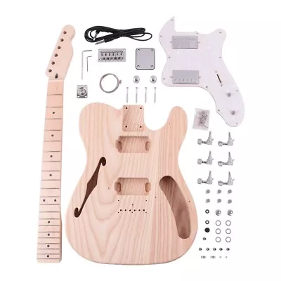DIY Electric Guitar Kit F Hollow Ash Body Maple Neck 21 Frets Free Shipping🚗 • $199