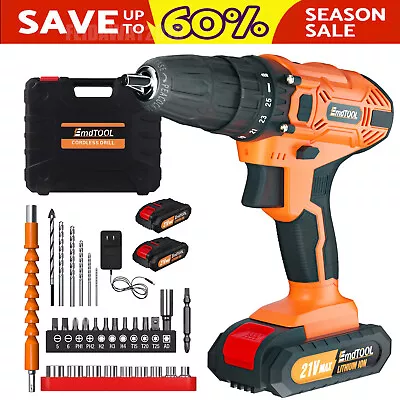 21V Cordless Hammer Drill Set Electric Impact Driver Screwdriver Battery Charge • £20.30