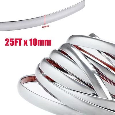 Car Chrome Moulding Trim Strip Window Side Bumper Grille Silver Line 25ft X 10mm • $11.23