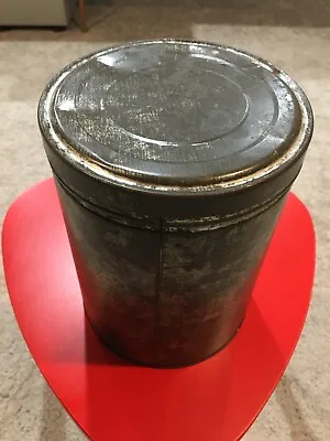 ORIGINAL ANTIQUE 1940s ZINC GALVANIZED STEEL GRAIN STORAGE CONTAINER WITH LID • $15.99