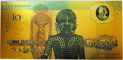 Australia $10 Dollar 24k Gold Plated Australian Banknote Bi Centennial 1988 • $9.49