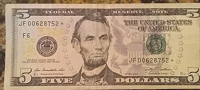 2009 $5 Dollar Star Note Semi - Low Serial Number & Print Run • $19