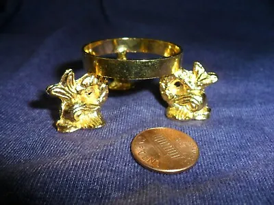 Vintage Gold Toned Egg Stand With Three Fish Legs • $7