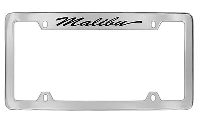 Chevrolet Malibu Script Chrome Plated Brass Metal License Plate Frame Holder • $43.95