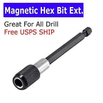 Magnetic Screwdriver Extension Quick Release 1/4  Hex Shank Holder Drill Bit  • $2.95