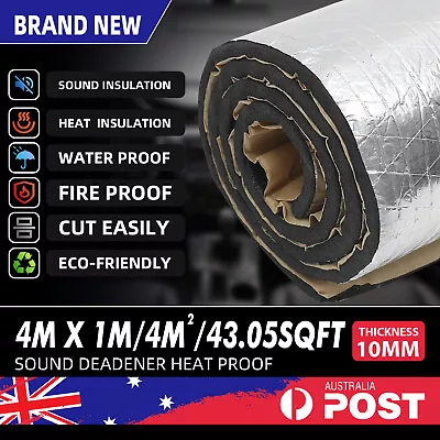 4m * 1m Sound Deadener Heat Proof Insulation Noise Proofing Foam Car Auto Shiel • $71.75