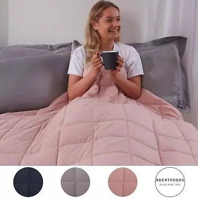 £17.99 • Buy Brentfords Weighted Blanket Sensory Sleep Therapy Anxiety Kids/Adults Blush Grey