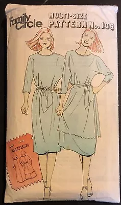 Vintage Sewing Pattern Family Circle 106 80s Dress Overskirt Waist Tie Cut Sz 12 • £3