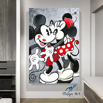 Mickey And Minnie Mouse Canvas Prints Couple Wall Art Disney Lover Art Decor • $64.99