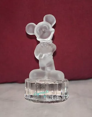 Goebel Disney Mickey Mouse Holding Heart Figurine Frosted Crystal 2-3/4  Germany • $24.95