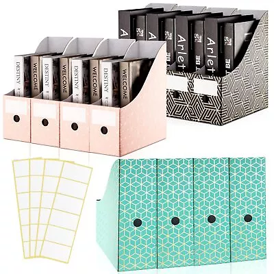 12 Pieces Foldable Magazine File Holder With Label Holder Geometrical Accents... • $31.57