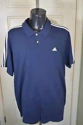 £12.99 • Buy Adidas Mens Climalite Navy Blue & White Short Sleeve Polo Shirt Size 2XL VGC