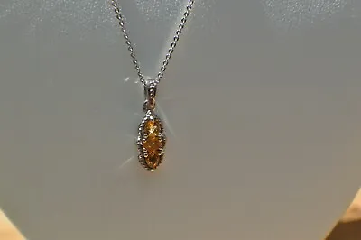 0.30ct Jalisco Fire Opal Pendant With 20   Chain Platinum Over Fine Silver  • $49.94