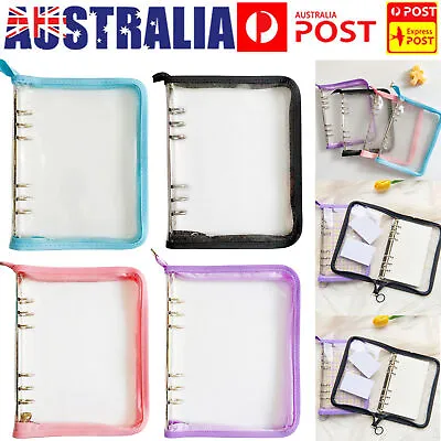 A5 Clear Loose-Leaf Notebook Cover Macaron Colour 6 Ring Binder Diary Planner • $14.20