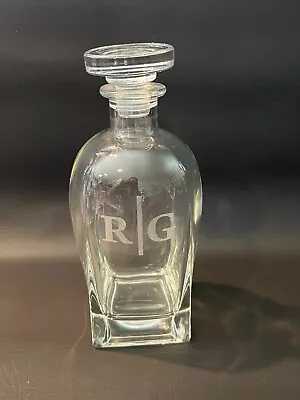 Vintage R/G Crystal Glass Liquor Empty Bottle Decanter W/Stopper 8 3/4  Tall • $49.99