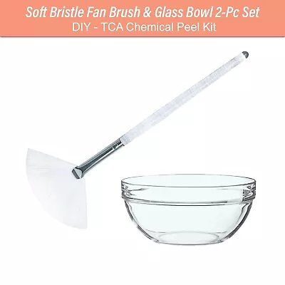 2-Pc Set Mask Fan Brush Glass Mixing Bowl Facial Chemical Peel (SB031-JB3813) • $9.98