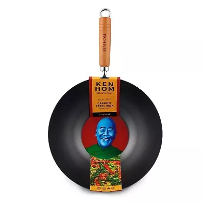 Ken Hom Excellence Non-Stick Carbon Steel Cooking Stir Fry Pan Large Wok 35cm • £20