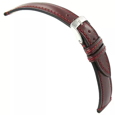 18mm Morellato Burgundy Genuine Italian Leather Padded Stitched Watch Band 895 • $26.36