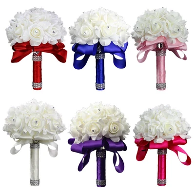 Wedding Fake Flowers Bridal Bouquets Bridesmaid Rose Centerpiece Bride Gift Kids • $44.94