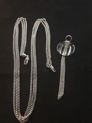 Baccarrat Sherazade Sterling Silver Crystal Pendant Triple Chain Rare. Bac • £385