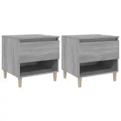 2x Bedside Tables Set Wooden Drawers Storage Side Shelf Cabinets Nightstand Grey • $133.24