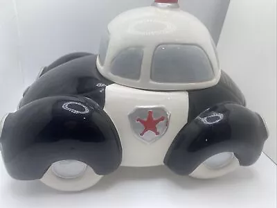 Vintage Police Car Beetle Police Car Cookie Jar With Lid. Unique Item. • $24.95