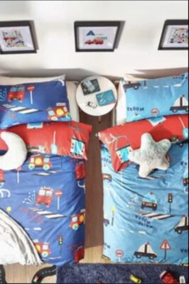 £24 • Buy Next Kids/Boys  Emergency Services  2 Pack Single Bed Sets - Blue/Red/Multi BNIP