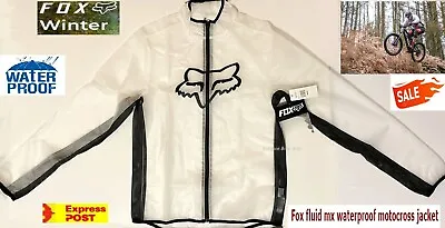 FOX Fluid Bike Cycling Waterproof RAIN Jacket NEW Med  MTB MX Sports RRP $149! • $49