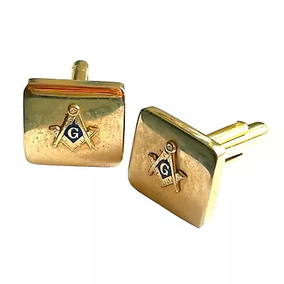 Vintage Masonic Freemason Gold Tone Cufflinks • $12.98