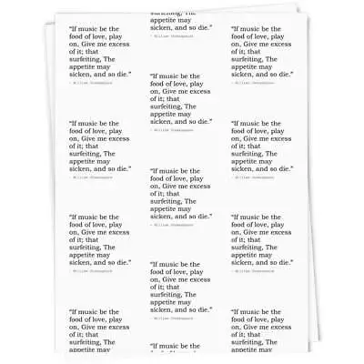 Music William Shakespeare Quote Gift Wrap / Gift Tags (GI003149) • £3.99
