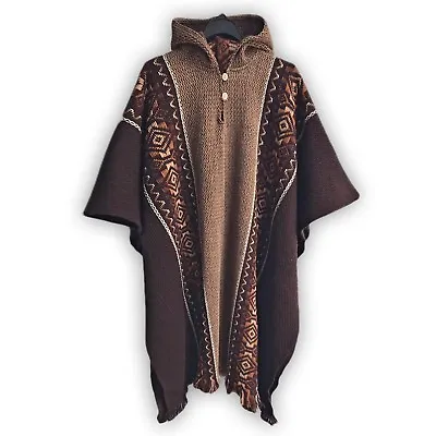 Llama Wool Mens Unisex South American Poncho Cape Coat Jacket Cloak • $75.95