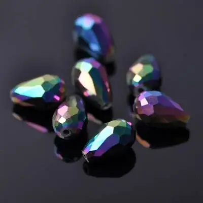 Teardrop Faceted Crystal Glass Loose Crafts Beads Lot 5x3 7x5 12x8 15x10 18x12mm • $2.55