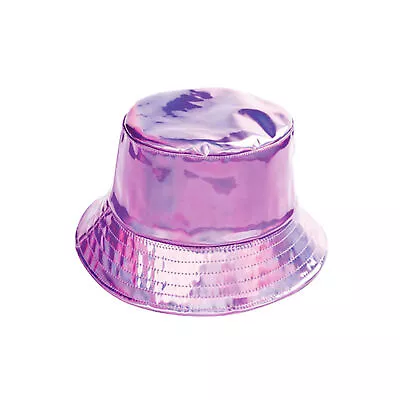 Bucket Hat Holographic Festival Shiny Rave 90s Costume Waterproof Metallic • £10.98