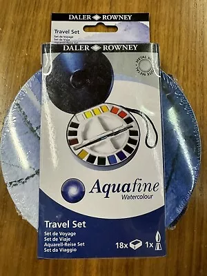 Daler-Rowney Aquafine Watercolour Half Pan Travel Set Pack Brand New Sealed • £12