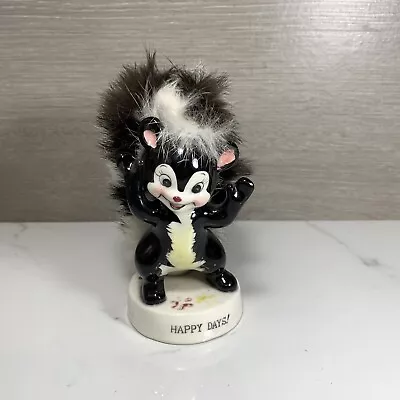 Vintage Ucagco Ceramics  Happy Days!  Skunk Figurine Japan 4-1/2” • $23.99