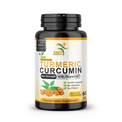 TURMERIC BLACK PEPPER 10000mg EXTRACT CURCUMIN 95% TUMERIC PILLS ORGANIC  • $11.89