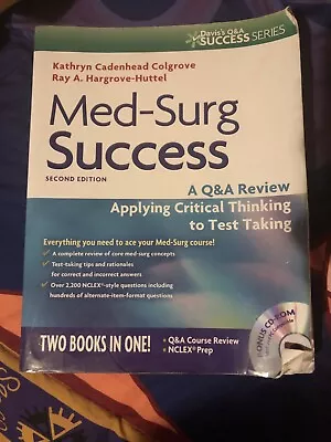 Med-Surg Success Q&A Review By Kathryn Cadenhead Colgrove Ray A. Hargrove-Huttel • $30