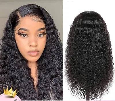 Water Wave Lace Closure Wig Human Hair 13X4 Lace Front Wig Mongolian Water Wave • $189.69