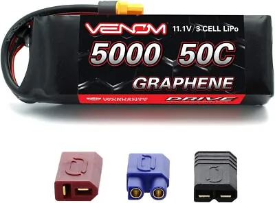 Drive Series 50C 3S 5000mAh 11.1V Graphene LiPo RC Battery Universal Venom UNI • $94.73