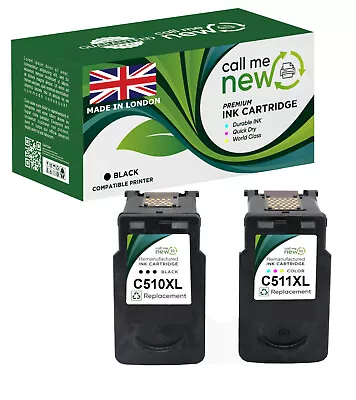 Refilled Ink Cartridges For Canon 510XL 511XL PIXMA MP230 MP250 MP270 MP495 • £20.99