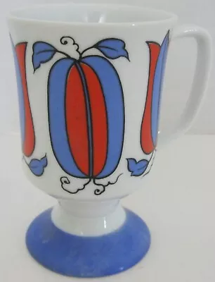 Vintage Mid Century Modern Boho Tulip Floral Mug Pedestal Japan MCM • $8.78