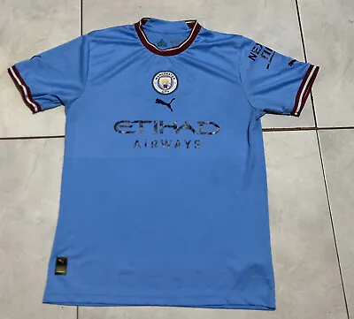 Puma Manchester City Mens Soccer Jersey Haaland 2022 Home Short Sleeve L Blue • $32.99