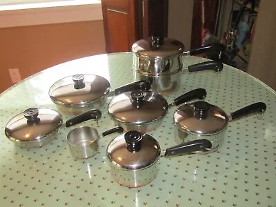 Small 14 Pc Set Vtg Revere Ware 1801 Copper Clad SS Saucepans & Skillets + • $40