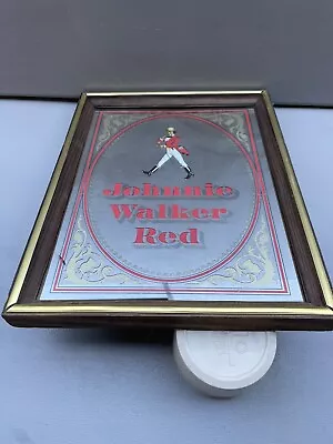 Vintage Johnnie Walker Red Mirror Wall Advertising Sign Framed Bar Pub Mirror  • $28